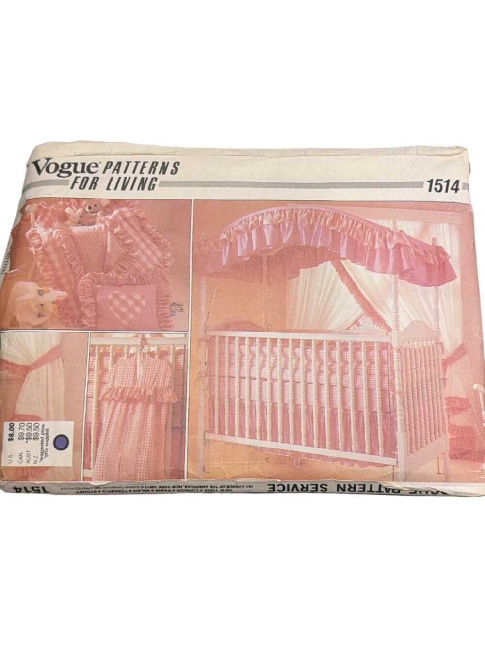Vogue Patterns For Living 1514 Baby Nursery Sewing Pattern For Quilts & Crib Acc